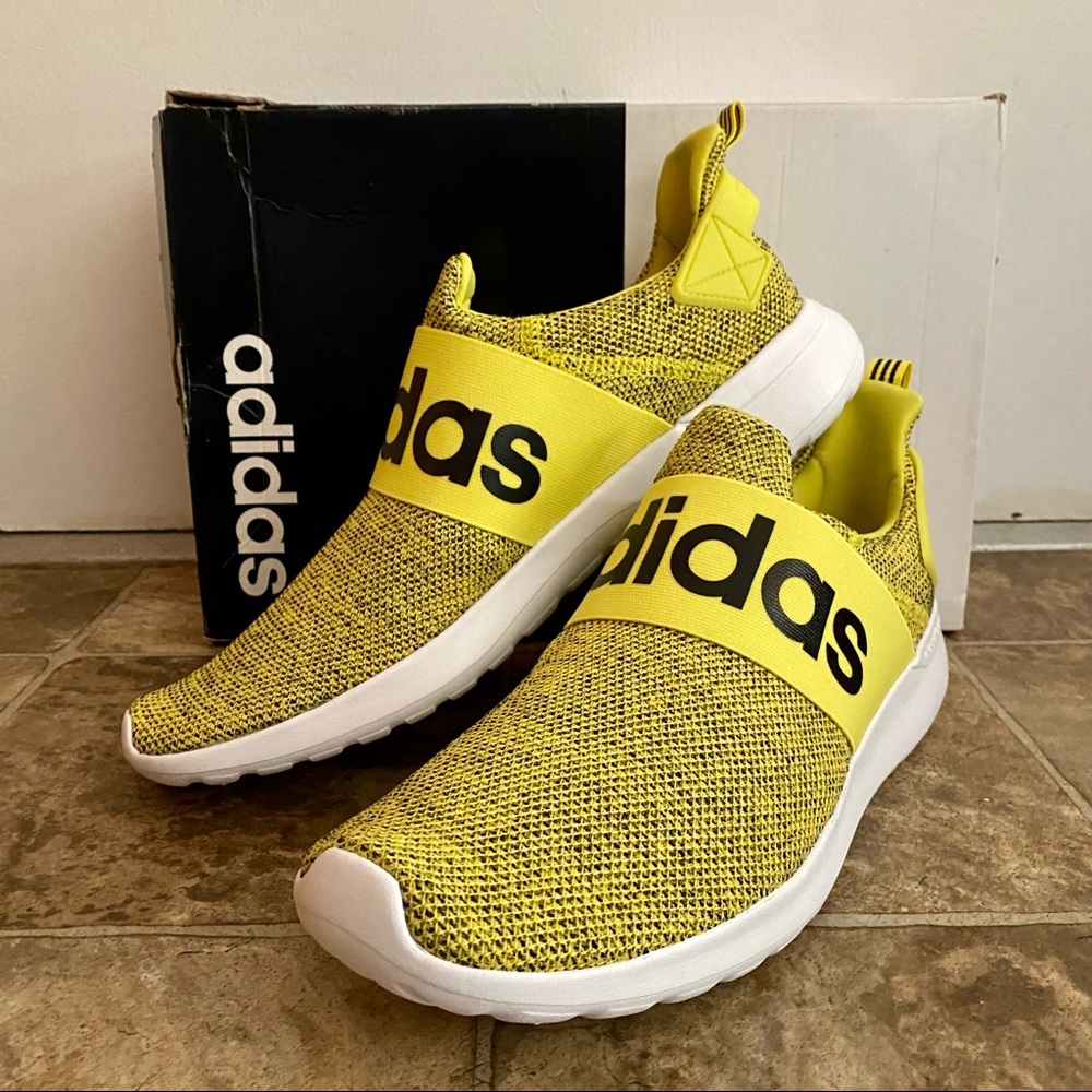 NWT Adidas Mens Lite Racer Adapt Slip-On | Size 11 | Yellow and black
